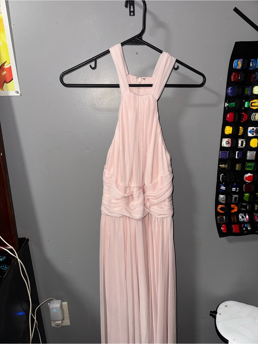 Vintage David’s bridal blush pink dress